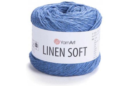 Пряжа YarnArt Linen soft светло-джинсовый (7318), 30%лён/36%вискоза/34%хлопок, 272м, 100г