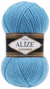 Пряжа Alize Lanagold бирюзовый (287), 51%акрил/49%шерсть, 240м, 100г