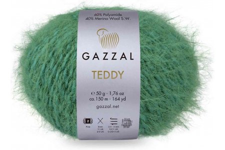 Пряжа Gazzal Teddy полынь (6559), 40%мериносовая шерсть/60%полиамид, 150м, 50г