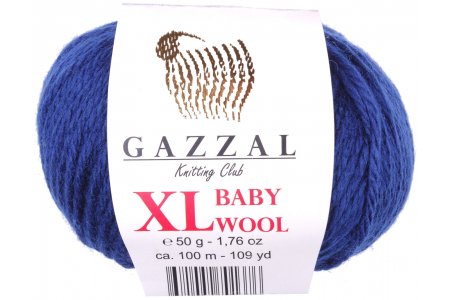 Пряжа Gazzal Baby Wool XL синий (802), 40%шерсть мериноса/20%кашемирПА/40%акрил, 100м, 50г