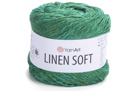 Пряжа YarnArt Linen soft изумрудный (7315), 30%лён/36%вискоза/34%хлопок, 272м, 100г