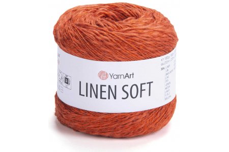 Пряжа YarnArt Linen soft оранжевый (7310), 30%лён/36%вискоза/34%хлопок, 272м, 100г