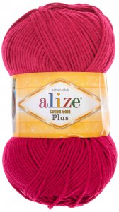 Пряжа Alize Cotton Gold plus вишня (390), 55%хлопок/45%акрил, 200м, 100г