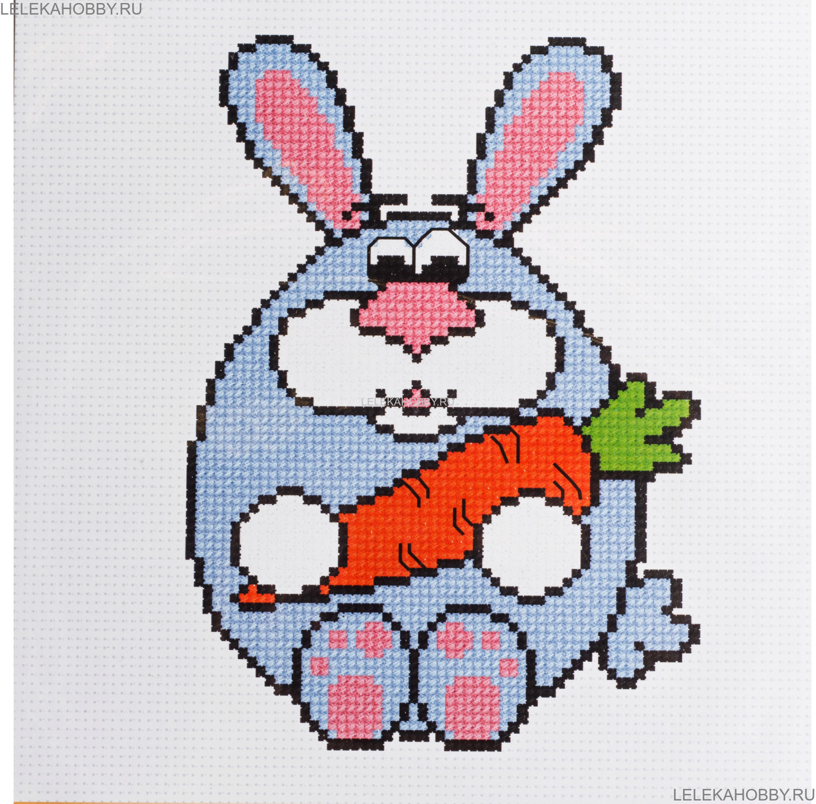 Рисунок по клеточкам зайчик с морковкой