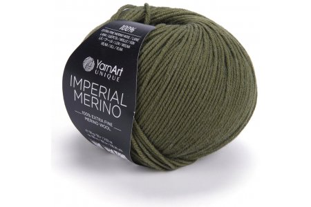 Пряжа YarnArt Imperial merino хаки (3334), 100%шерсть, 100м, 50г