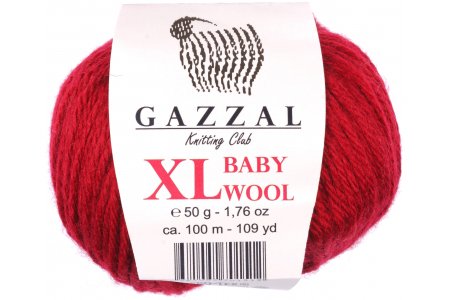 Пряжа Gazzal Baby Wool XL бордовый (816), 40%шерсть мериноса/20%кашемирПА/40%акрил, 100м, 50г