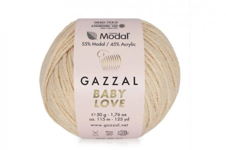 Пряжа Gazzal Baby Love крем-брюле (1630), 55%модал/45%акрил, 115м, 50г 