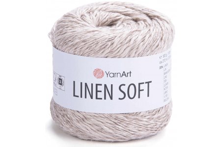 Пряжа YarnArt Linen soft светлый серо-бежевый (7304), 30%лён/36%вискоза/34%хлопок, 272м, 100г