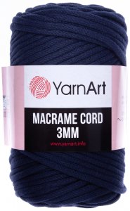Пряжа YarnArt Macrame cord 3mm темно синий (751), 60%хлопок/40%полиэстер/вискоза, 85м, 250г