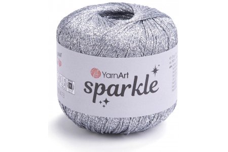 Пряжа YarnArt Sparkle серебро (1300), 40%полиамид/60%металик полиэстер, 160м, 25г