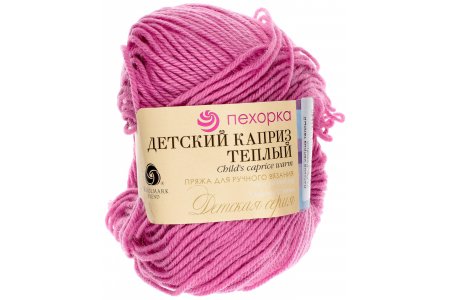 Пряжа Пехорка Детский каприз тёплый ярко-розовый(011), 50%фибра/50%шерсть мериноса, 125м, 50г