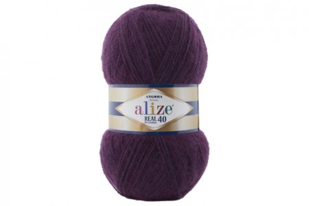 Пряжа Alize Angora Real 40 сливовый (784), 60%акрил/40%шерсть, 430м, 100г